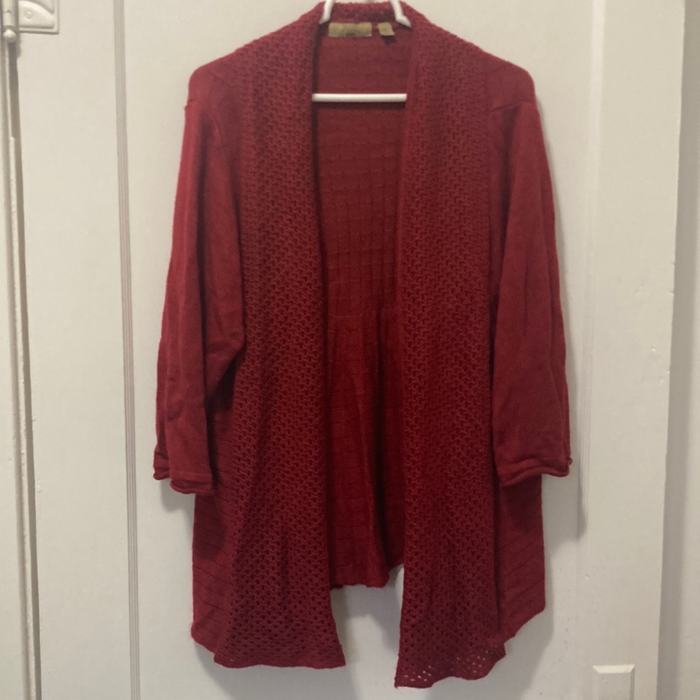 Valerie Stevens read open front cardigan sweater 2X